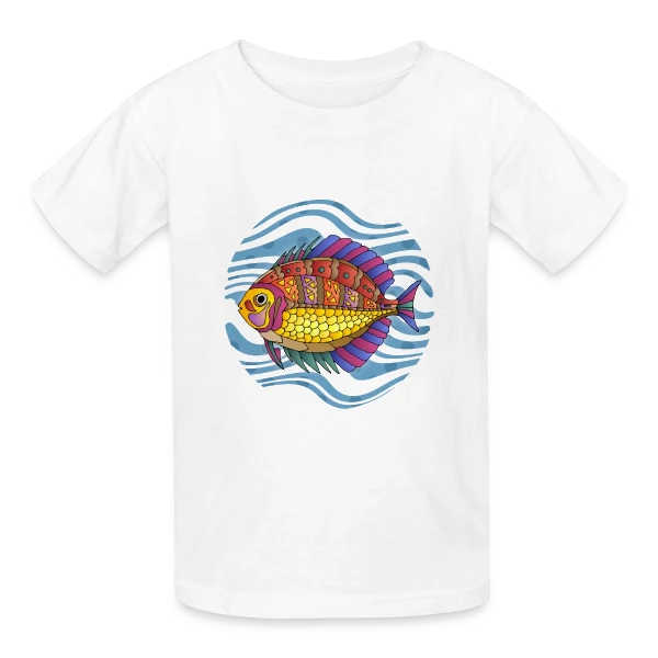 Passion Pêche sur T-shirts Russell Enfant