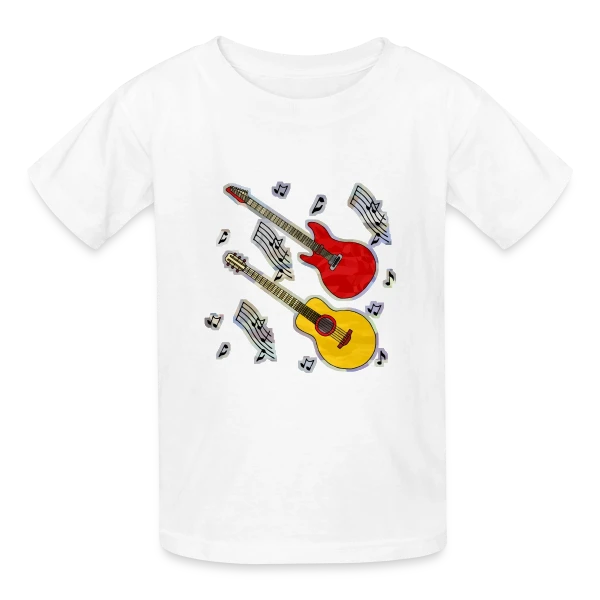 Mélodie Guitare Vintage sur T-shirts Russell Enfant