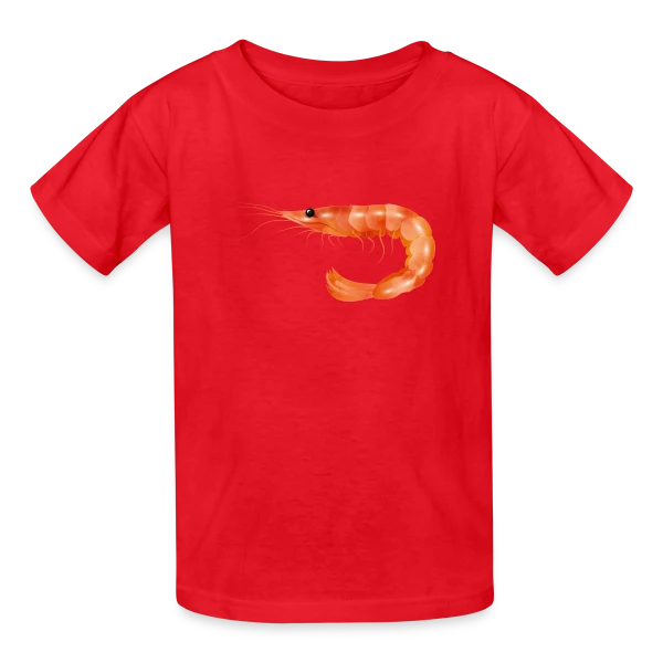 Crevette Rose Scampi Style Croquis sur T-shirts Russell Enfant