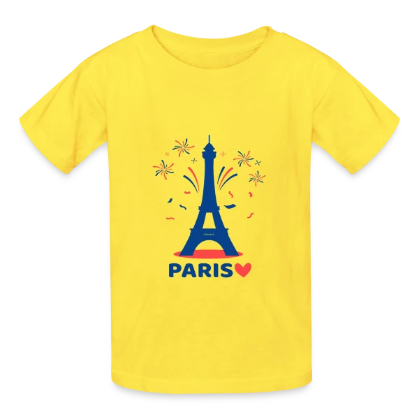 Tour Eiffel Festive Enfants sur T-shirts Russell Enfant