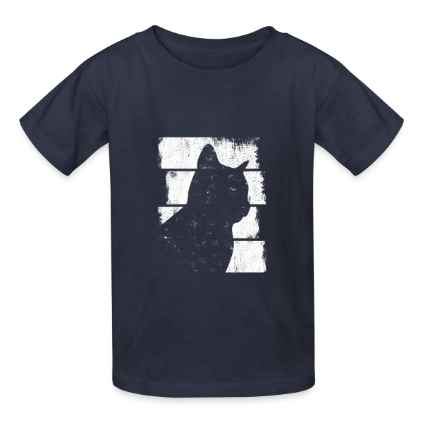 Silhouette Chat Minimaliste sur T-shirts Russell Enfant