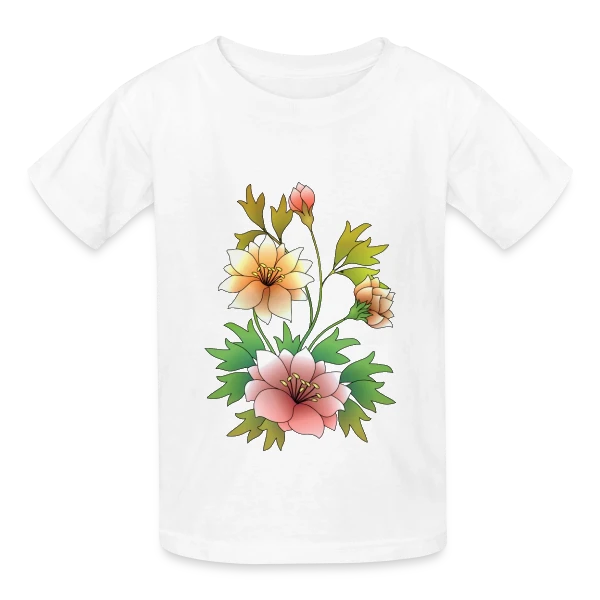 Éclat Floral sur T-shirts Russell Enfant