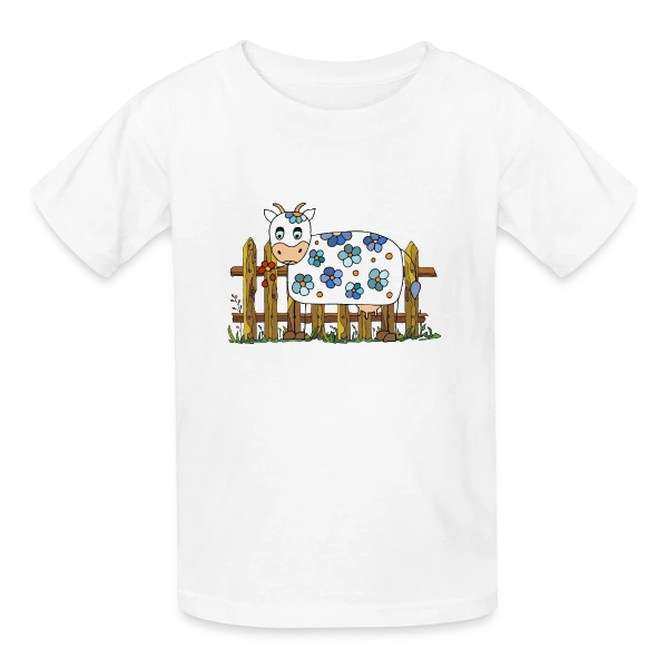 La Vache Rigolote sur T-shirts Russell Enfant