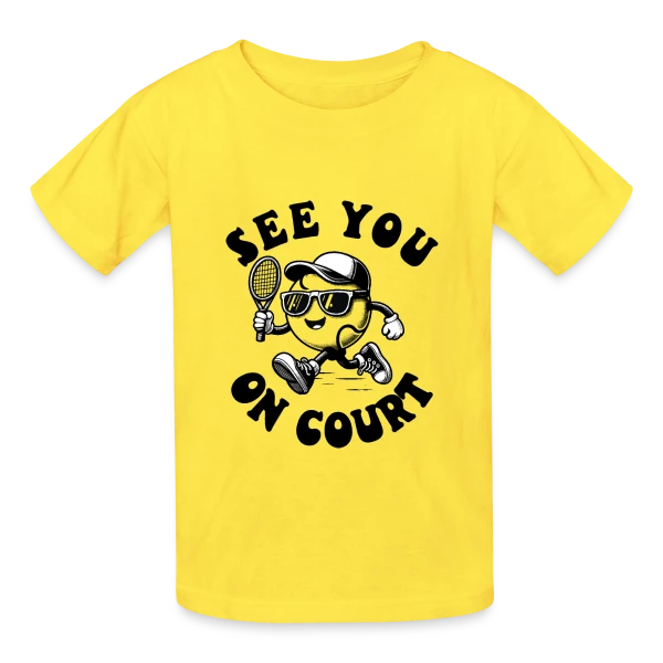 Rendez-vous sur le Court : Design Tennis sur T-shirts Russell Enfant