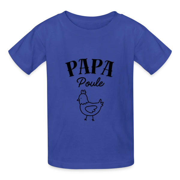 'Papa Poule' - Le Protecteur Attentionné de la Famille sur T-shirts Russell Enfant