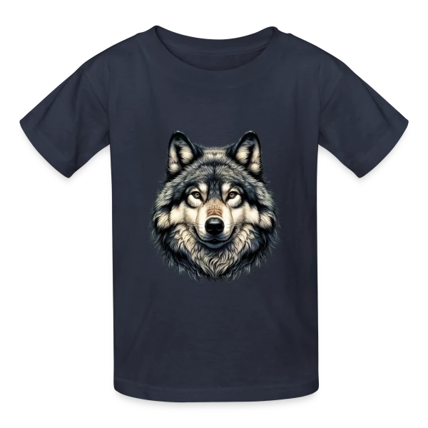 Tête de Loup Réaliste sur T-shirts Russell Enfant