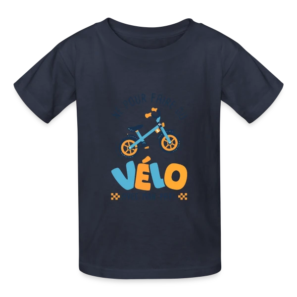 "Né pour le Vélo avec Papy" sur T-shirts Russell Enfant