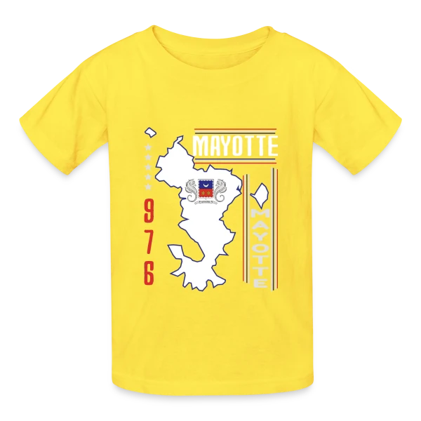 Carte Mayotte 976 sur T-shirts Russell Enfant