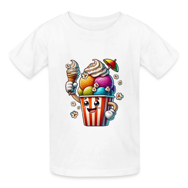Glace Comic : Fun, Fraîcheur Estivale & Gourmandise sur T-shirts Russell Enfant