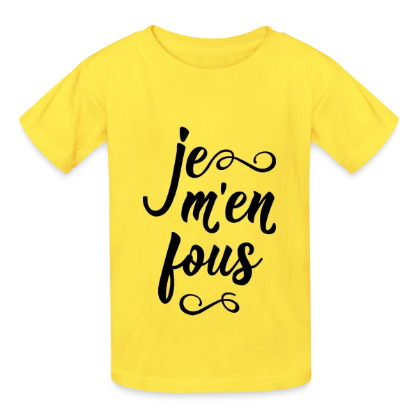 Je m'en Fous : L'Affirmation Décontractée sur T-shirts Russell Enfant
