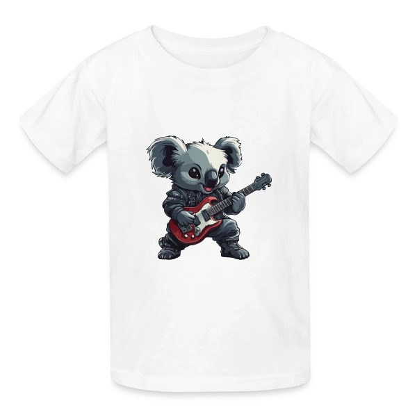 Koala Rocker Guitariste Heavy Metal sur T-shirts Russell Enfant