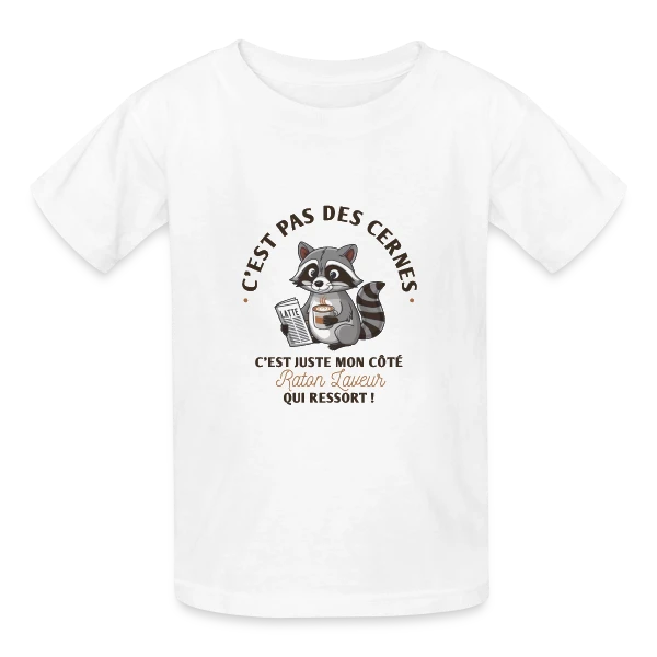 Humour : Mon Côté Raton Laveur sur T-shirts Russell Enfant