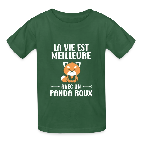 Panda Roux Adorable sur T-shirts Russell Enfant