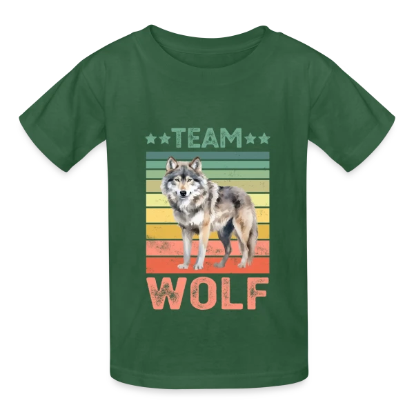 Équipe Loup Rétro sur T-shirts Russell Enfant