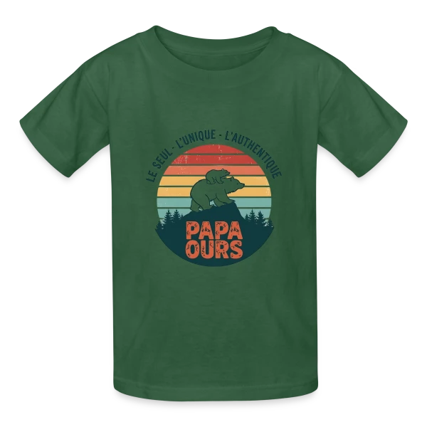 Papa Ours Protecteur sur T-shirts Russell Enfant