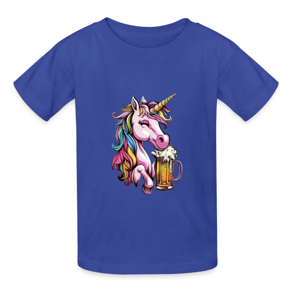 Licorne Bière Festive sur T-shirts Russell Enfant
