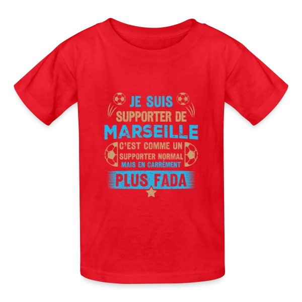 Supporter Marseillais Plus Fada sur T-shirts Russell Enfant