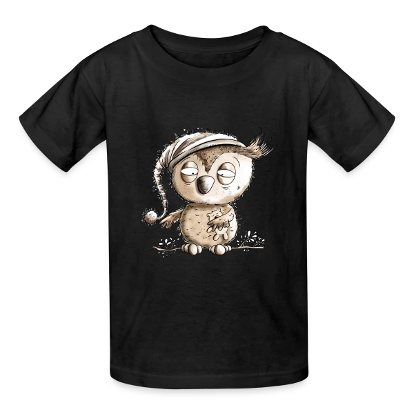 Petite Chouette de Nuit Endormie sur T-shirts Russell Enfant
