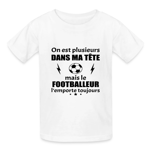 On Est Plusieurs Dans Ma Tête : Footballeur sur T-shirts Russell Enfant