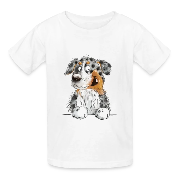 Berger Australien Blue Merle Drôle et Amusant sur T-shirts Russell Enfant
