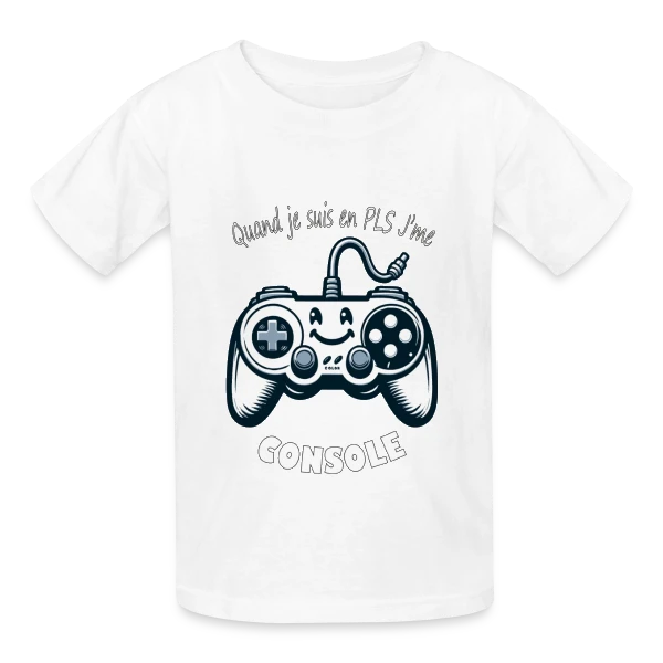 Joystick Souriant Rétro Gaming sur T-shirts Russell Enfant