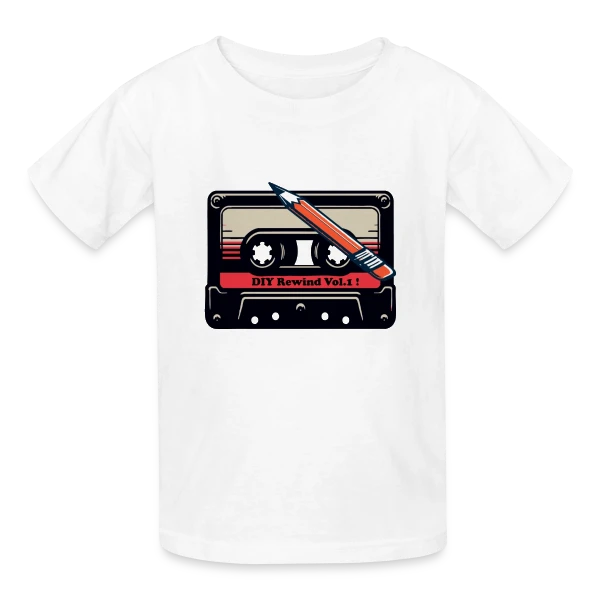 Cassette Rétro K7 : L'Analogique Stylé sur T-shirts Russell Enfant