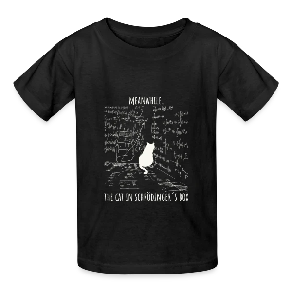 Humour de Schrödinger | Chat Quantique sur T-shirts Russell Enfant