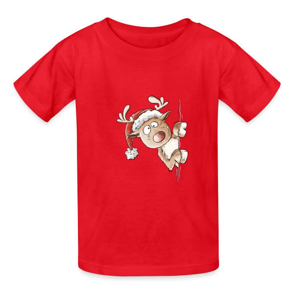 Renne Espiègle de Noël sur T-shirts Russell Enfant