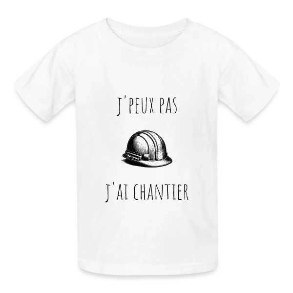 J'peux Pas J'ai Chantier - Humour Bâtiment sur T-shirts Russell Enfant