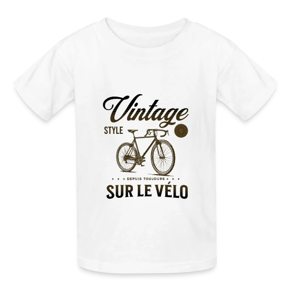 Passion Vélo Vintage Élégance sur T-shirts Russell Enfant