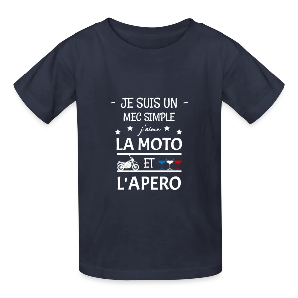 Moto & Apéro : L'Esprit Motard sur T-shirts Russell Enfant