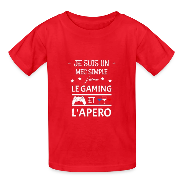 Apéro Gaming : Humour Entre Copains sur T-shirts Russell Enfant
