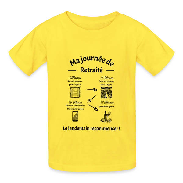Joyeuse Retraite - Nouvelle Vie, Plus de Loisirs sur T-shirts Russell Enfant