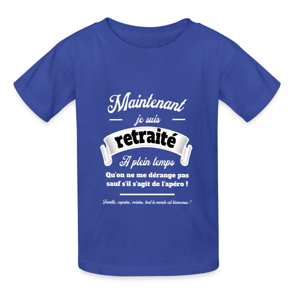 Apéro Retraite : Humour et Détente sur T-shirts Russell Enfant