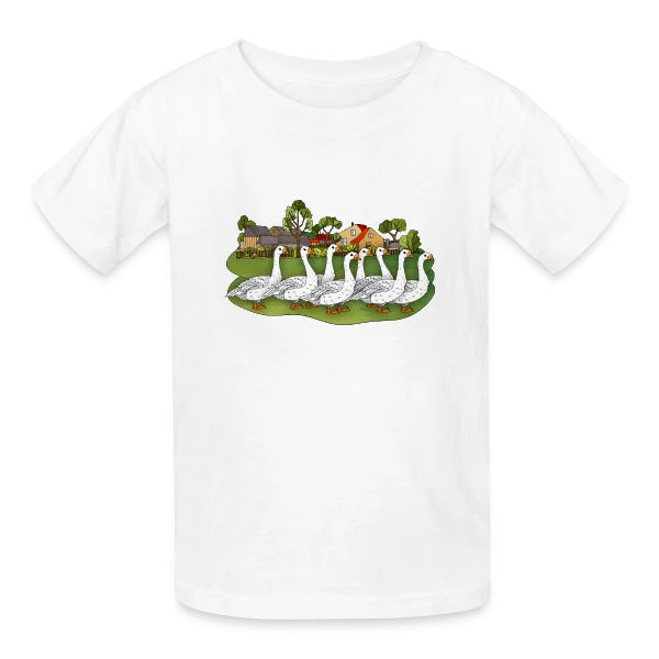 L'Oie Élégante sur T-shirts Russell Enfant