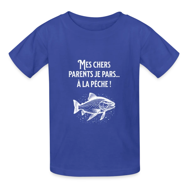 Humour Pêche : La Truite Élégante sur T-shirts Russell Enfant