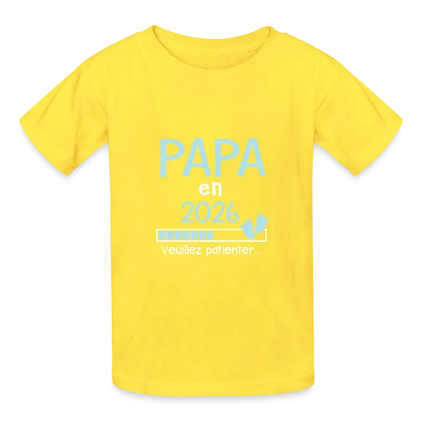 Papa en 2026 : Annonce de Grossesse Humour sur T-shirts Russell Enfant