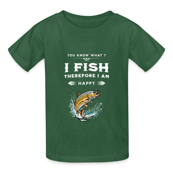 Pêche & Humour : Design Naturel sur T-shirts Russell Enfant
