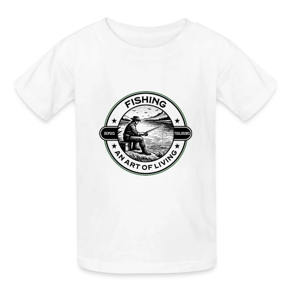 La Pêche : Un Art de Vivre Élégant sur T-shirts Russell Enfant