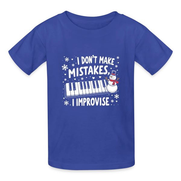 Pianiste Humour - Je n'fais pas d'erreurs, j'improvise sur T-shirts Russell Enfant