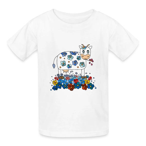 La Vache Mignonne sur T-shirts Russell Enfant