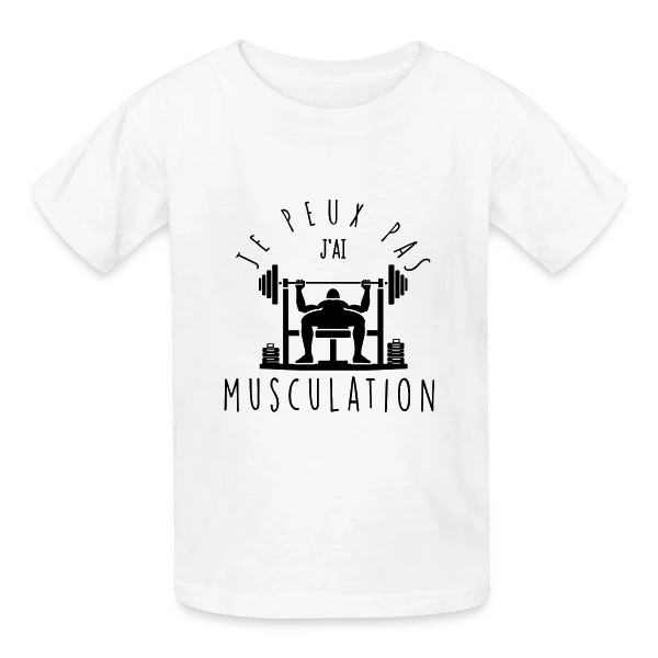 Humour Musculation: Je Peux Pas, J'ai Muscu sur T-shirts Russell Enfant