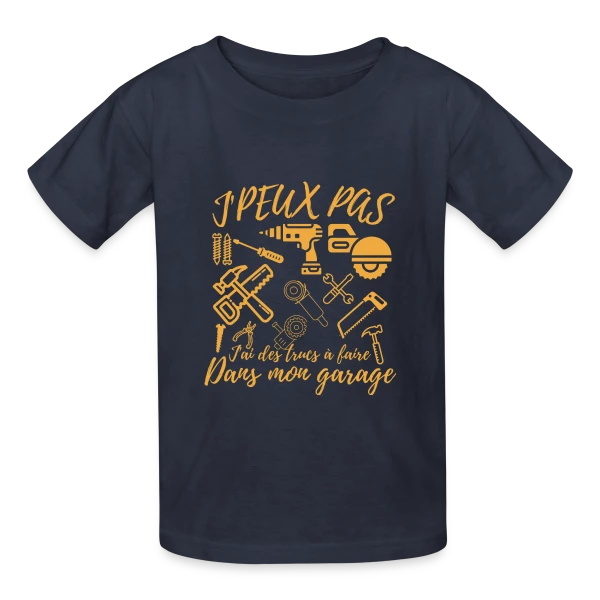 'J'Peux Pas J'Ai Bricolage' - Humour Papa Bricoleur sur T-shirts Russell Enfant