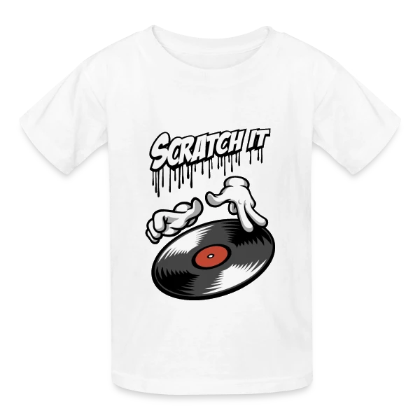 Scratch It: DJ Style sur T-shirts Russell Enfant