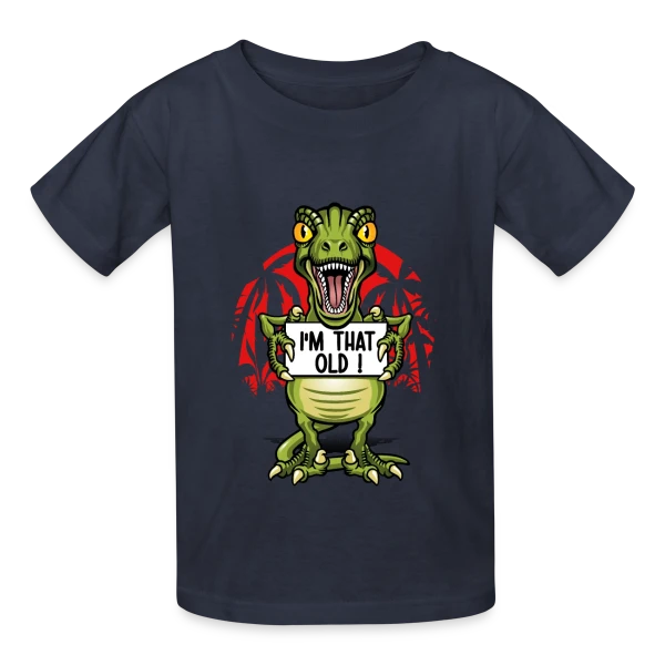 Vieux Comme un Dino sur T-shirts Russell Enfant