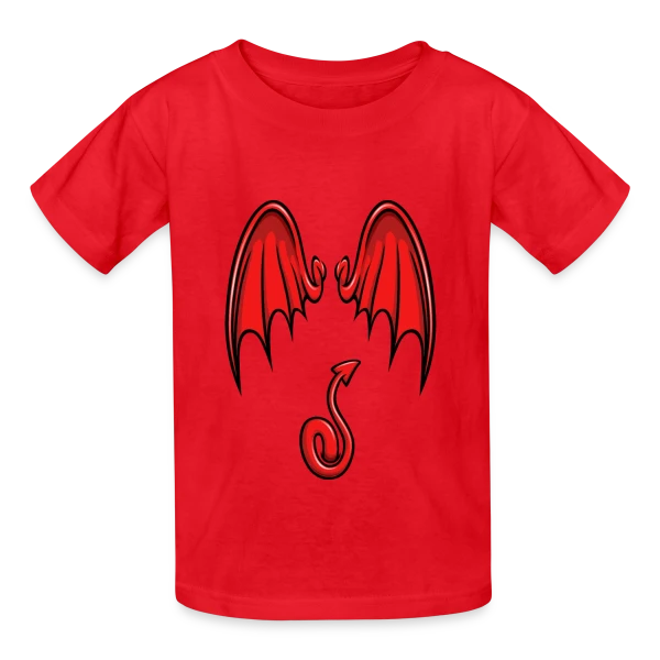Ailes & Queue de Diable Cartoon sur T-shirts Russell Enfant