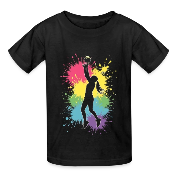 Passion Volley-ball Féminin - Joueuse avec Cœur sur T-shirts Russell Enfant