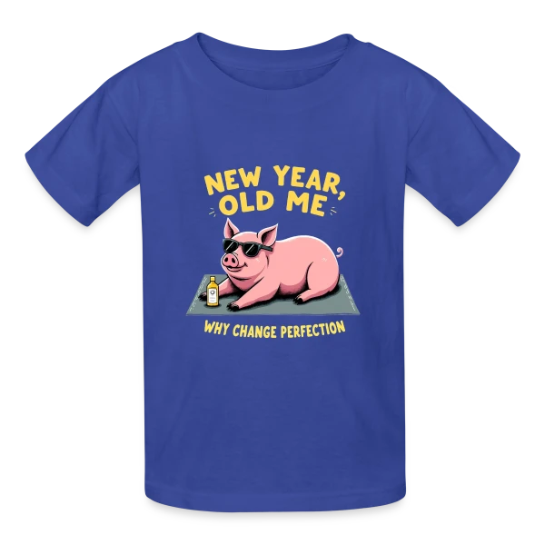 Nouvel An Humoristique - Cochon Détendu sur T-shirts Russell Enfant