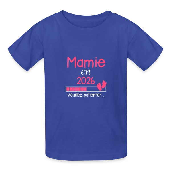 Mamie en 2026 : Annonce de Grossesse Humour sur T-shirts Russell Enfant