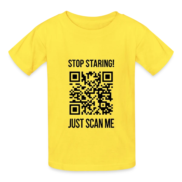 QR Code Gentillesse : Scanne et Sois Bienveillant sur T-shirts Russell Enfant